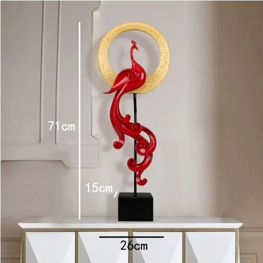 Synthetic resin Phoenix ornament in European style decorative design