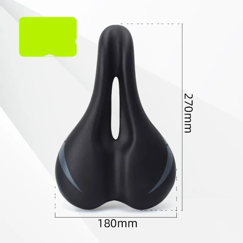Bicycle seat cushion with hollow centre design on a bike saddle