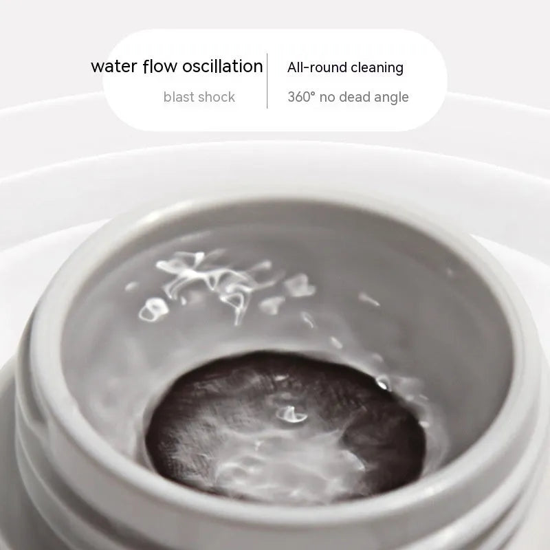 Electric ultrasonic cleaning machine in plastic with 85x65x30mm dimensions for invisible glasses in pearl white blue and pink