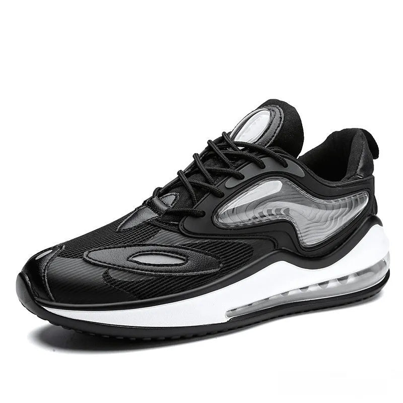 Men's summer air cushion casual shoes in Space Black colour with rubber soles