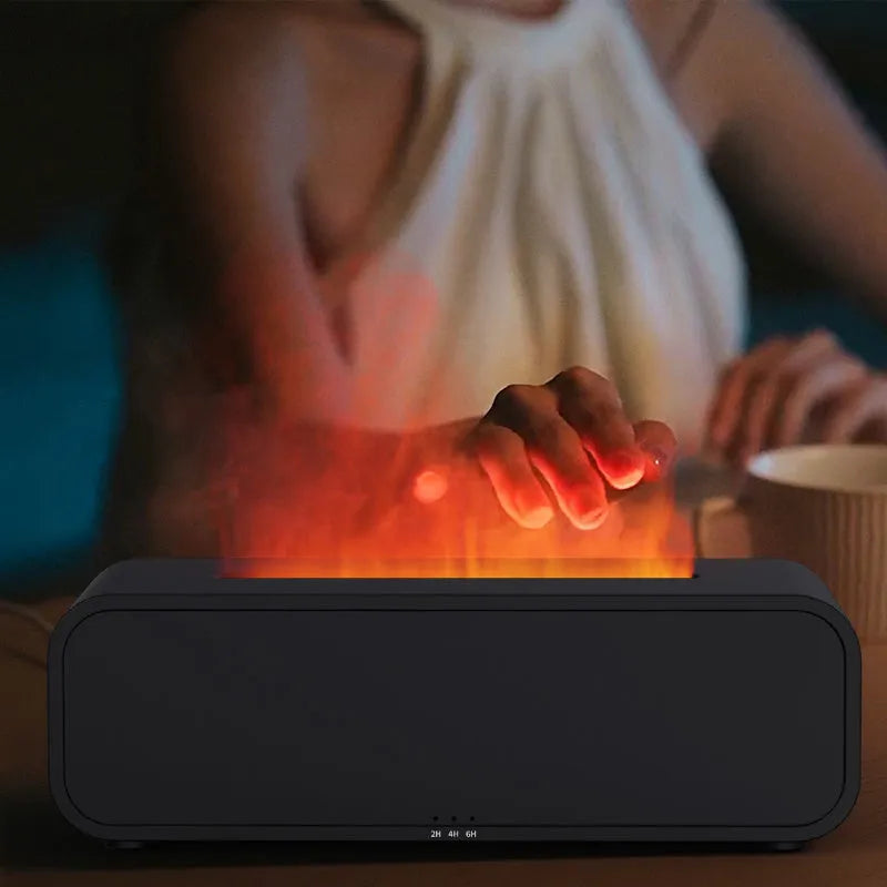 Black or white dynamic aroma diffuser with music synced colour changing light and remote control