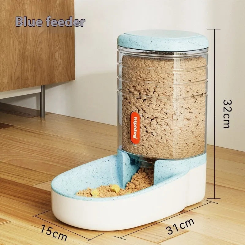 Automatic pet feeder and water fountain with 3.8L capacity in blue, green, grey, or pink colours
