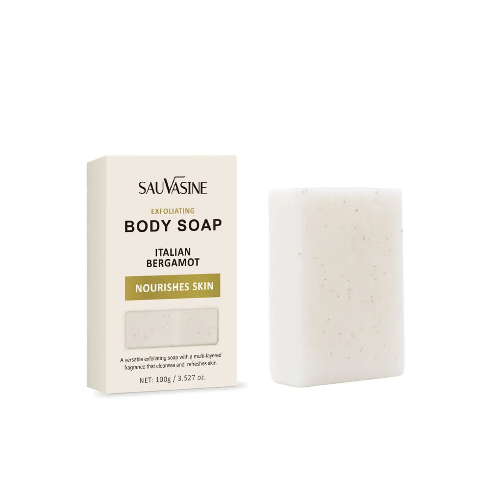 Exfoliating and moisturising deep cleansing body soap bar for adults.