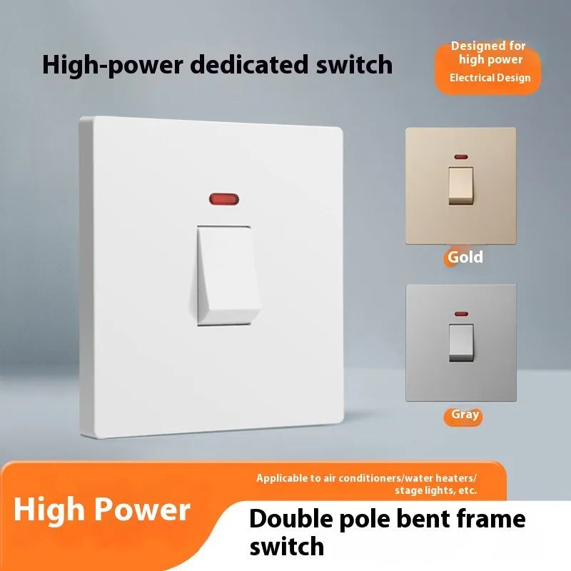25A or 45A 3-pole illuminated power switch in gold, grey or white colours