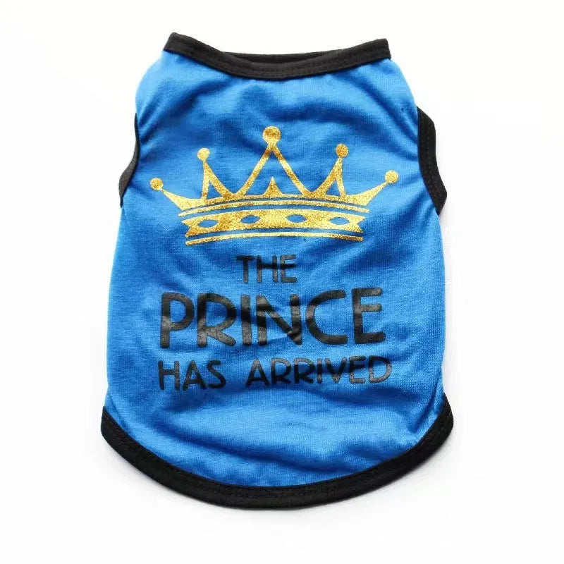 Cotton puppy vest for spring and summer in various colours including black, grey, blue, pink and rose options