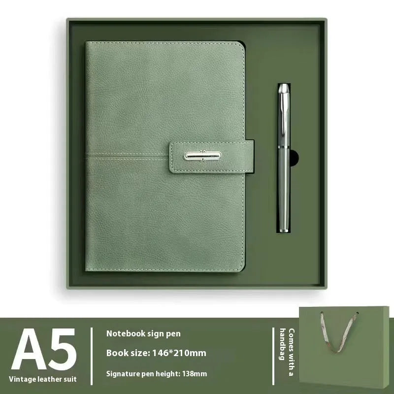 A5 PU leather notebook with wood-free paper in multiple colour options including black, red, green, blue and orange