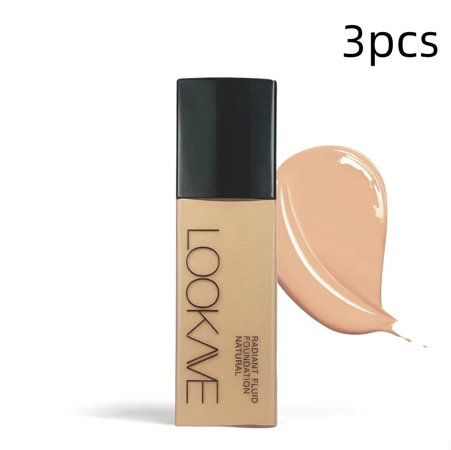LOOKAVE matte liquid foundation bottle with 21ml content in Ivory White shade