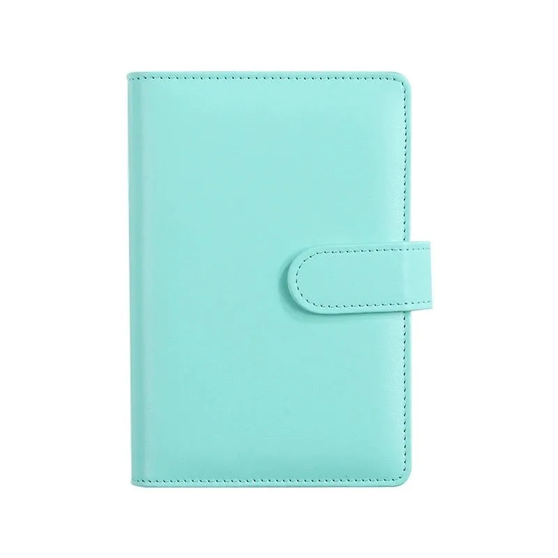 A5 PU leather zipper binder shell for loose-leaf paper in a solid colour.