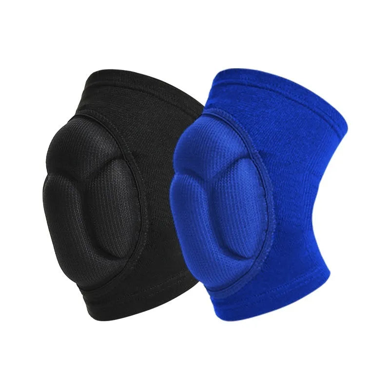 Pair of black thick sponge kneepads for dance and sports knee protection