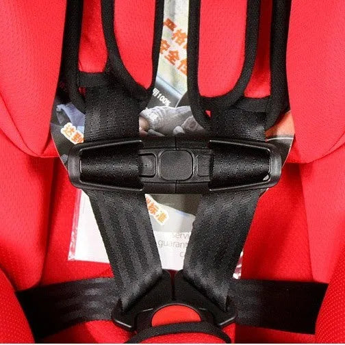 Black nylon child safety seat harness buckle clip for 5-point restraint systems