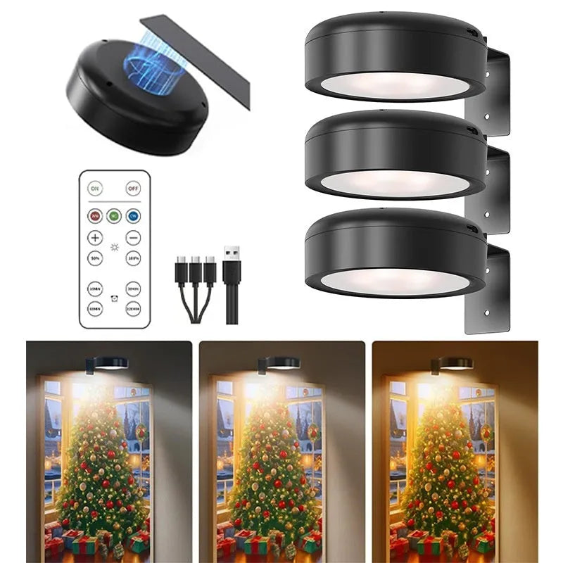 Black wireless magnetic LED painting lamp with remote control for 13-colour RGB lighting