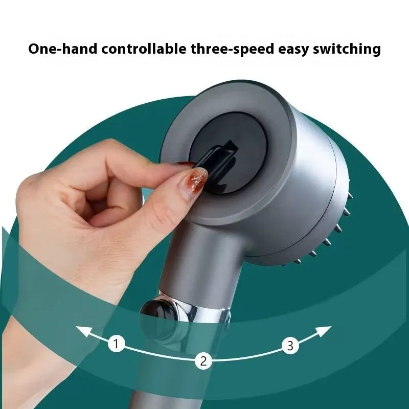 Portable handheld shower head with three spray modes and modern minimalist ABS design