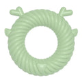 Light Sky Blue deer-shaped TPR dog chew toy with squeaker, 12.5cm x 13cm, on white background