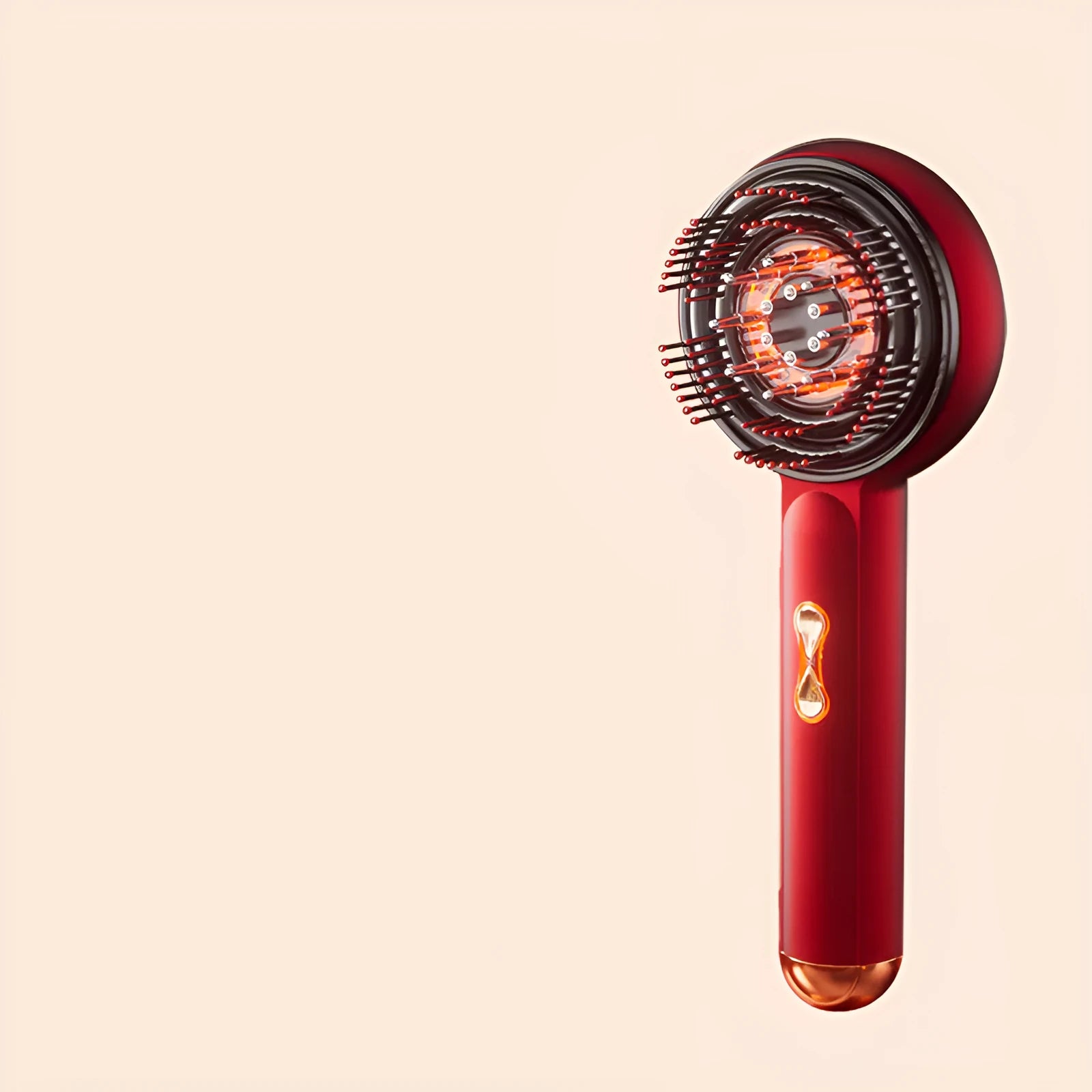 Red and blue light LED massage hair comb with plastic body and Type-C charging port