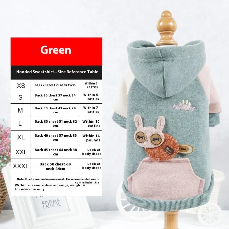 Brown cotton dog sweatshirt for leisure wear, shown on a model.