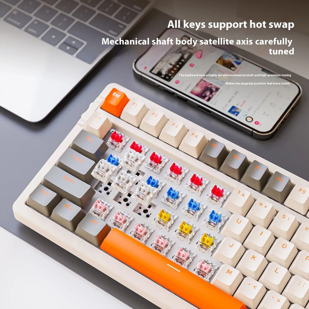Free Wolf K96 Bluetooth dual-mode mechanical keyboard with Red switches and hot-swap sockets