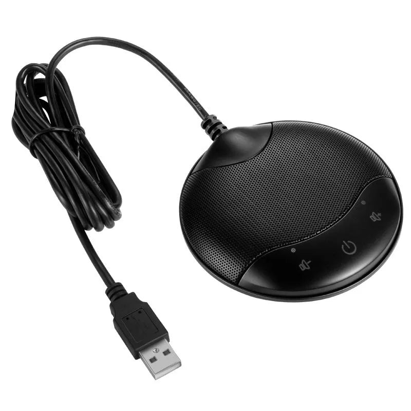 Black A7 USB condenser microphone for conference calls and gaming with 9cm compact design