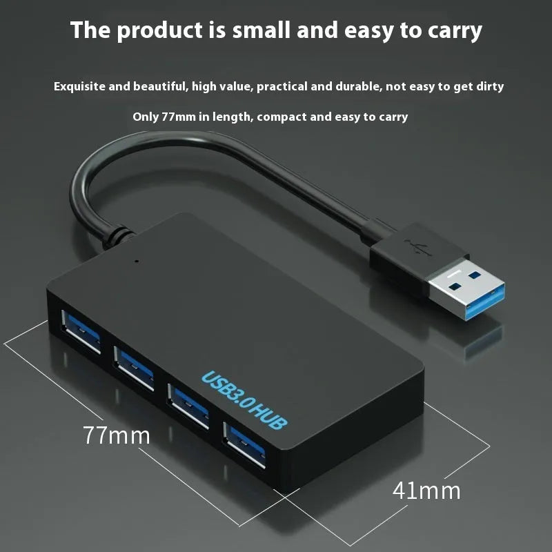 USB extender hub with 20cm cable showing multiple USB ports in pearlescent bag packaging