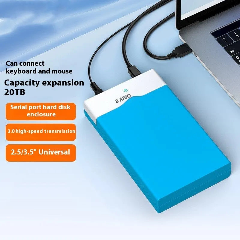 3.5-inch USB 3.0 SATA hard disk box enclosure in ABS plastic with sliding cover design