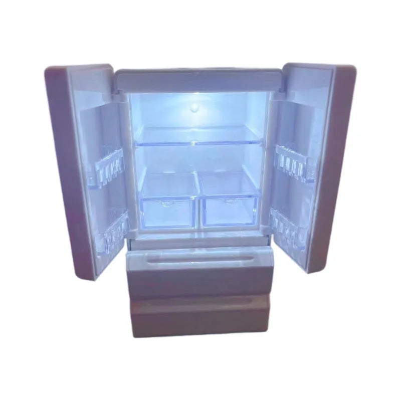 White miniature plastic scenario model with built-in LED light measuring 11.4cm height