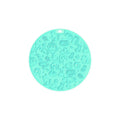 Round blue silicone pet lick mat with suction cup base on a white background.