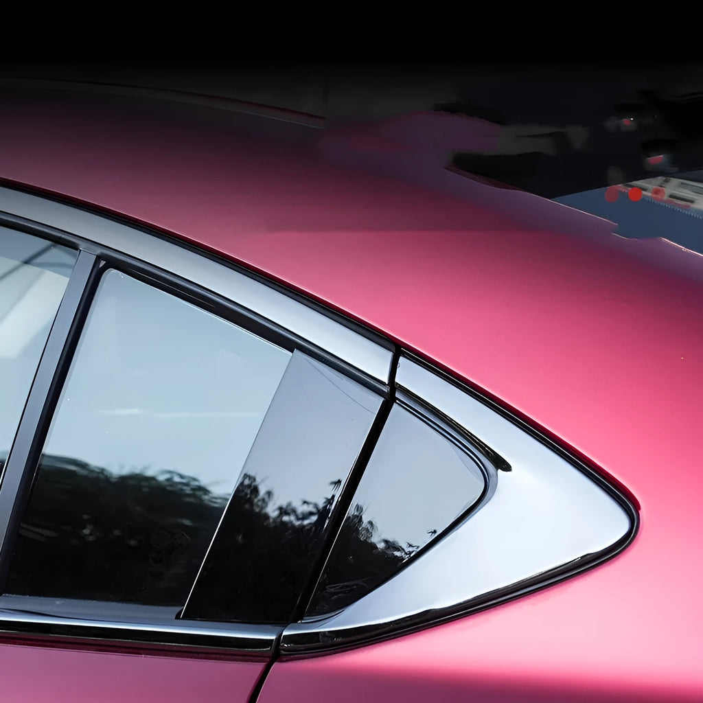 Black titanium stainless steel window trim strip for edge finishing.