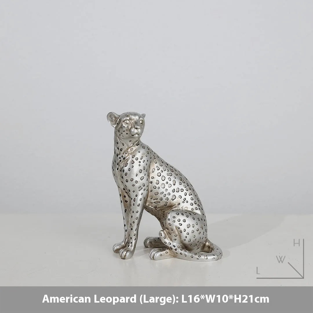 Leopard resin home ornament in American Leopard colour with modern simplicity styling
