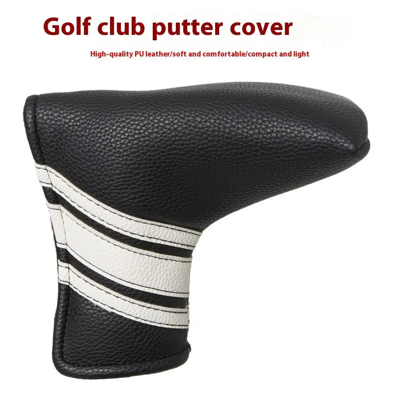 Black PU leather golf push rod sleeve cover for cart protection