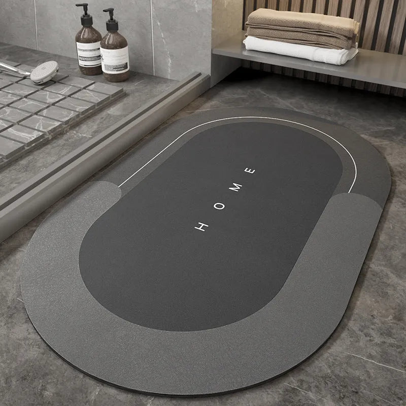 Blended bathroom floor mat for sliding door cushioning in blue colour rectangular shape