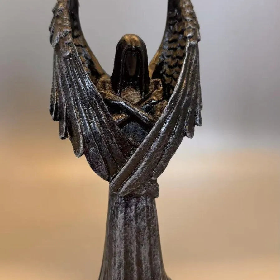 Dark Angel Statue resin decorative sculpture on display, showing gothic design and 17cm height.