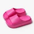 Women's beige thick-soled fish mouth slippers with 5.5cm EVA soles for indoor and outdoor wear