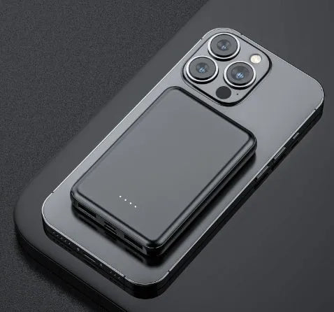 Black and white heating vest power bank belt with dimensions 97mm by 64mm by 14mm