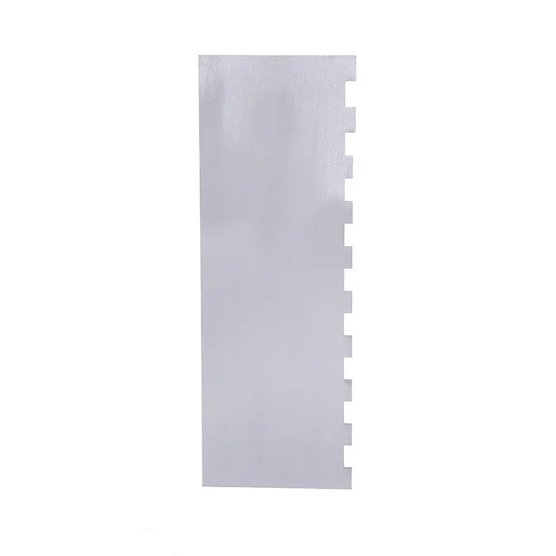 Stainless steel cream scraper cake decorating tool with polygon patterns