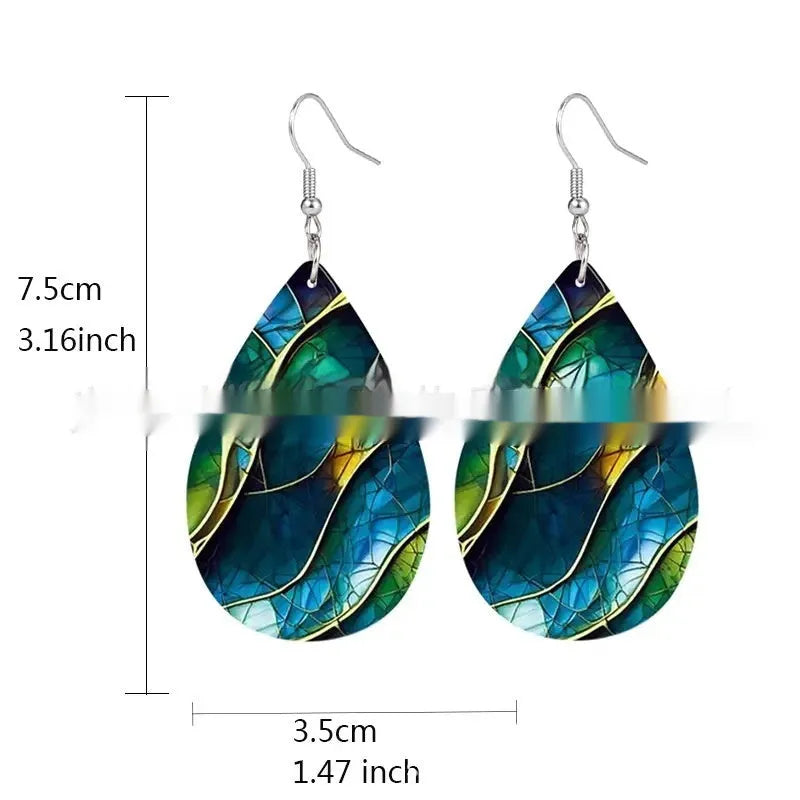 Acrylic flat branch knot drop earrings with personality trendy design in multiple style variations