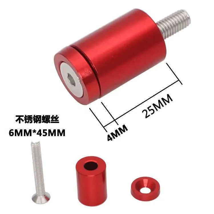 Aluminium machine cover pad height sheet with screws, nuts, and washers for car modifications in red, blue, and black.