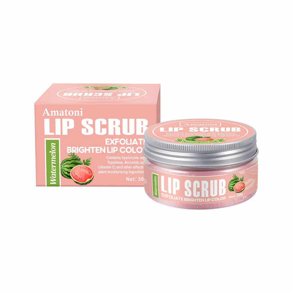 Amatoni Lip Scrub pot with 30g fruit flavour exfoliating cream for lips