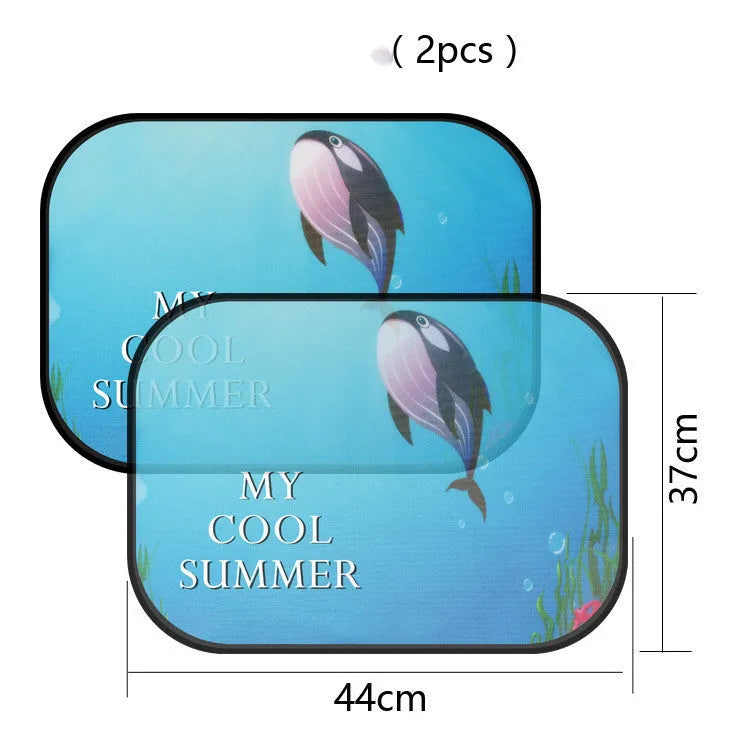 Electrostatic adsorption car side window sunshade pair made from nylon mesh material