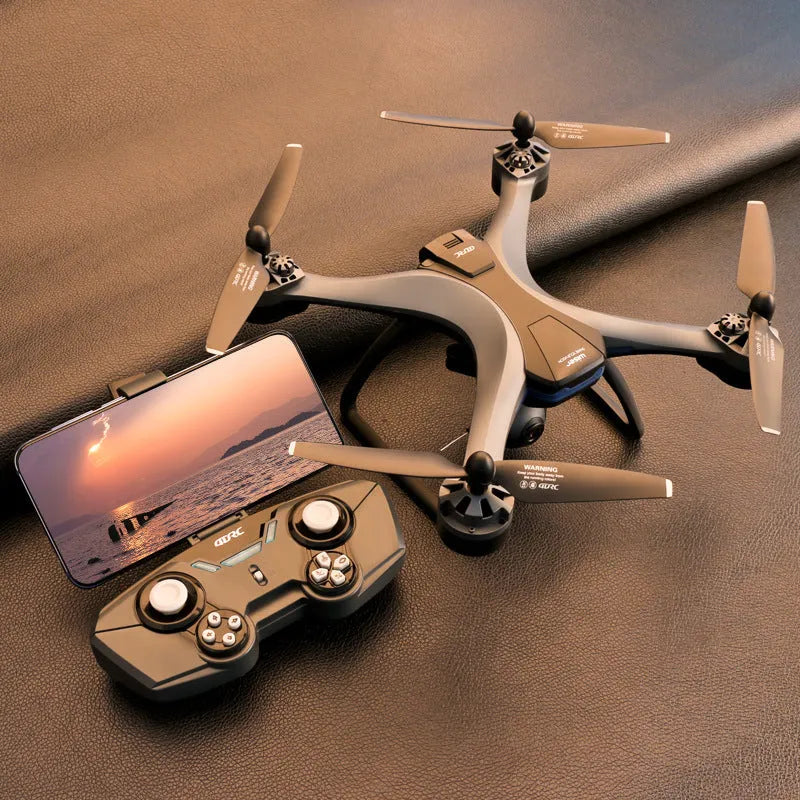 F5 smart ESC plastic quadcopter drone with 4K dual camera, GPS, remote control, and spare fan blades for beginners