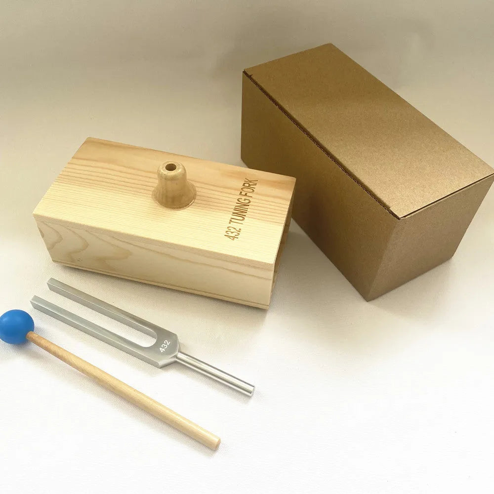 Aluminum alloy 432Hz tuning fork with integrated speaker unit for sound therapy