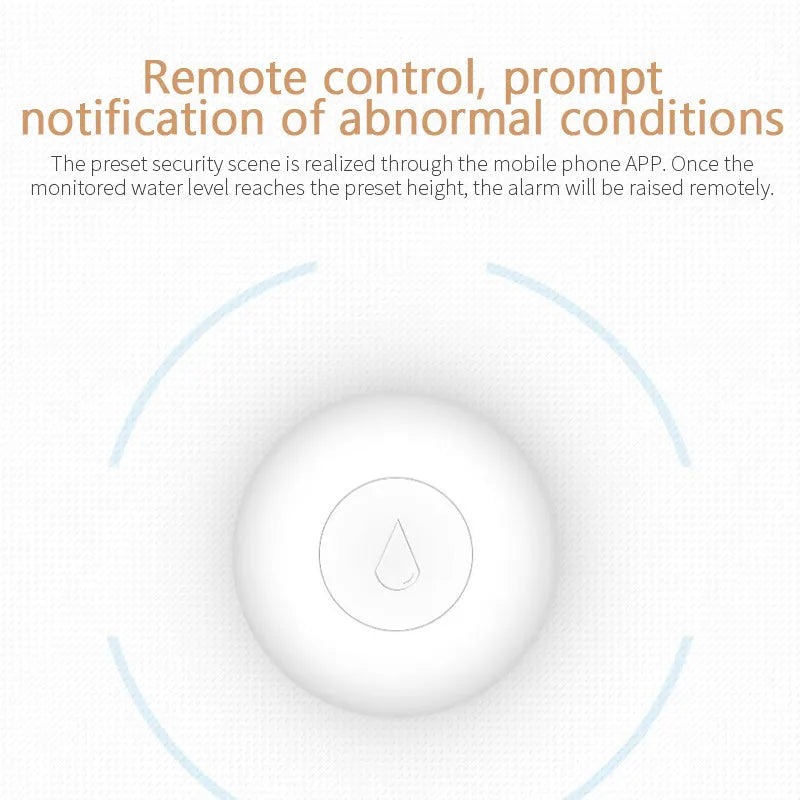 Zigbee wireless flood water leak detector sensor with compact design and Smart Life app connectivity
