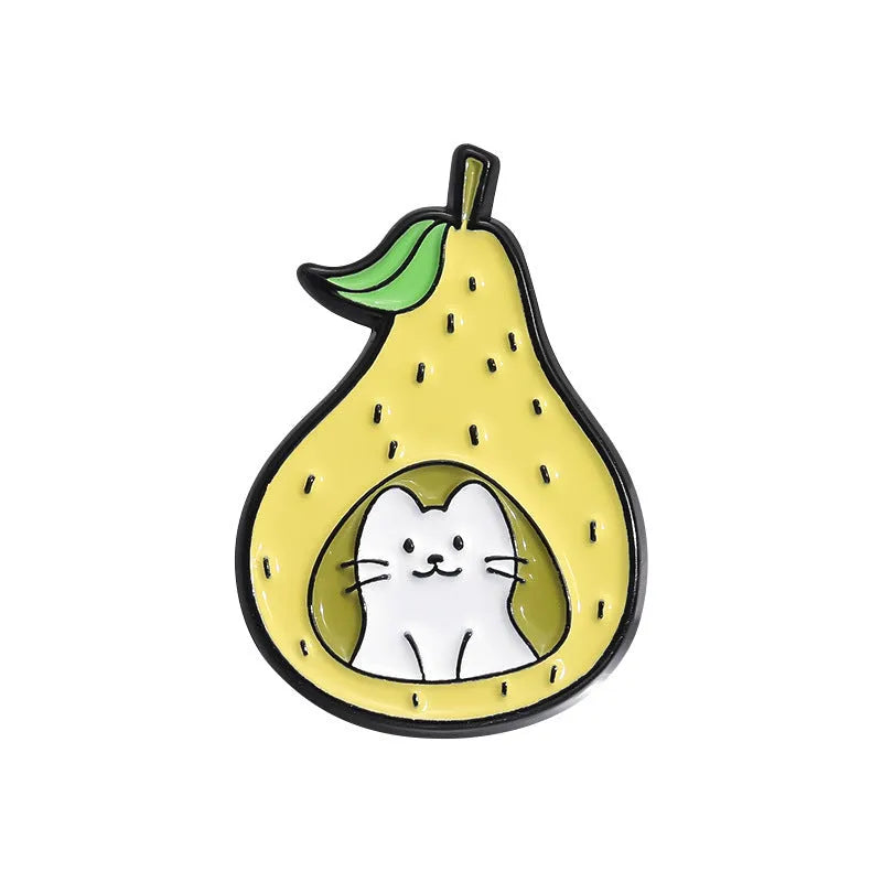 Colourful cartoon fruit and letter design metal brooch on zinc alloy pin