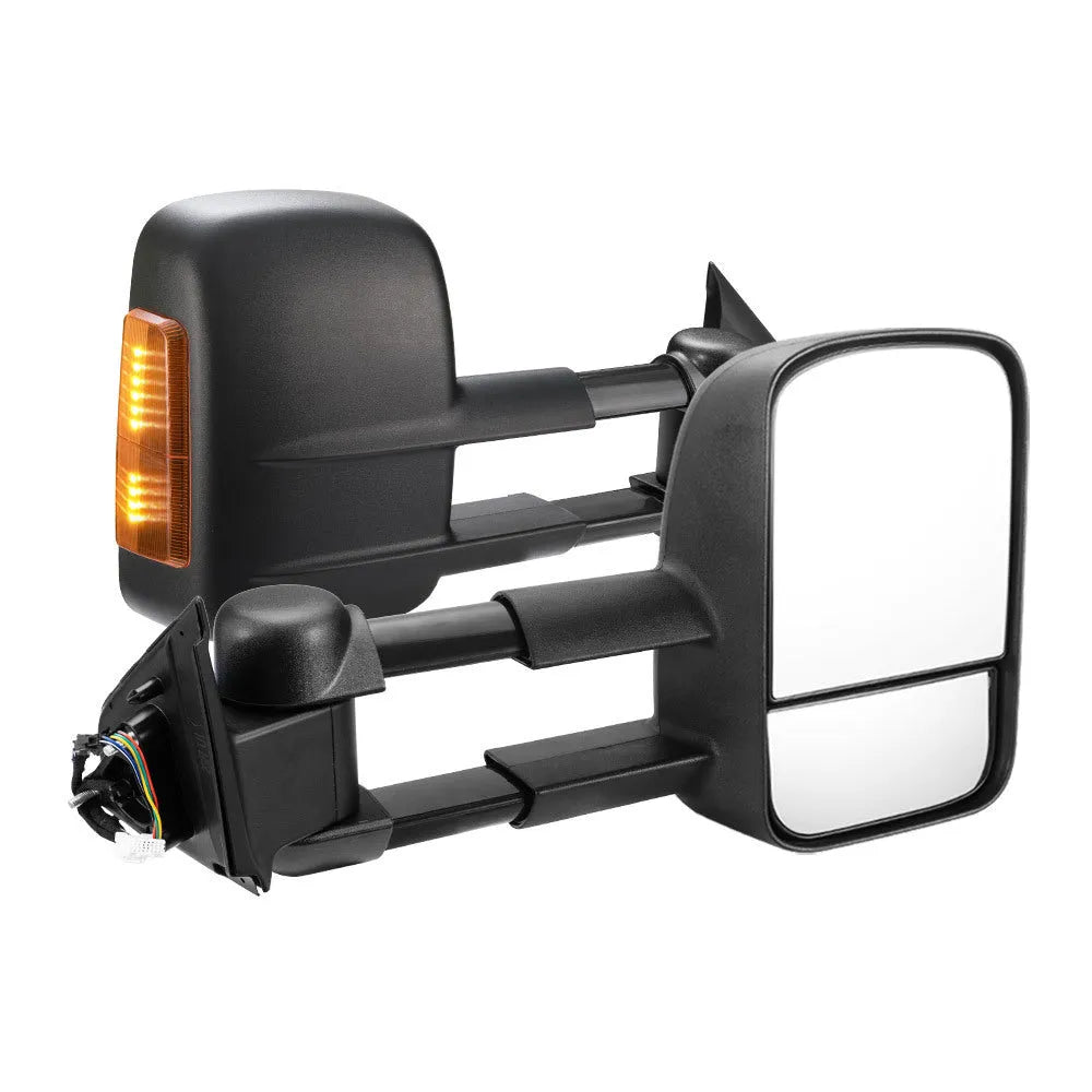 Black electric exterior rear view mirror with integrated light for Nissan NP300 D23 2015 model