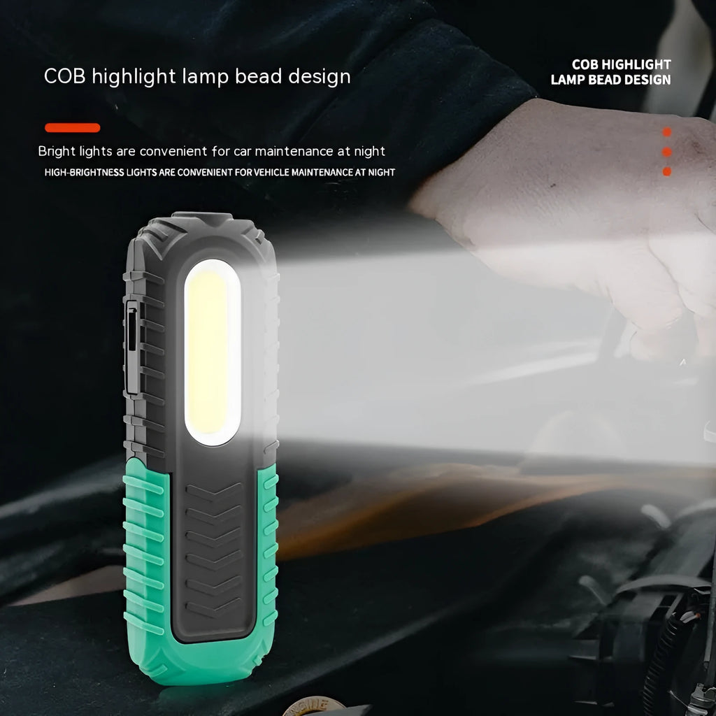 Black green PET coated auto repair work light with USB charging cable for vehicle inspection