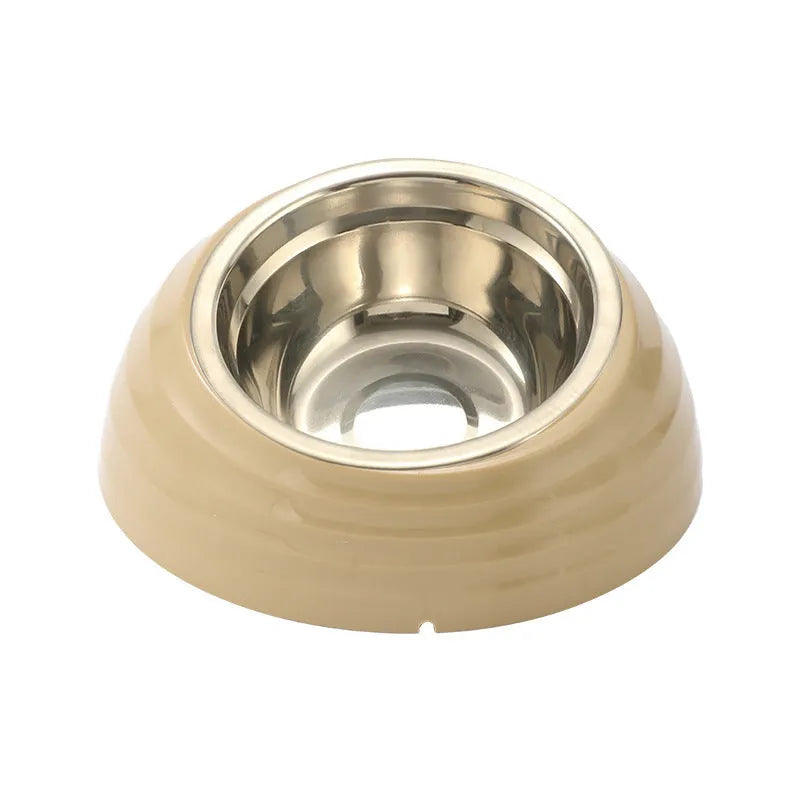 Plastic single cat bowl in beige, brown, and light green colour options