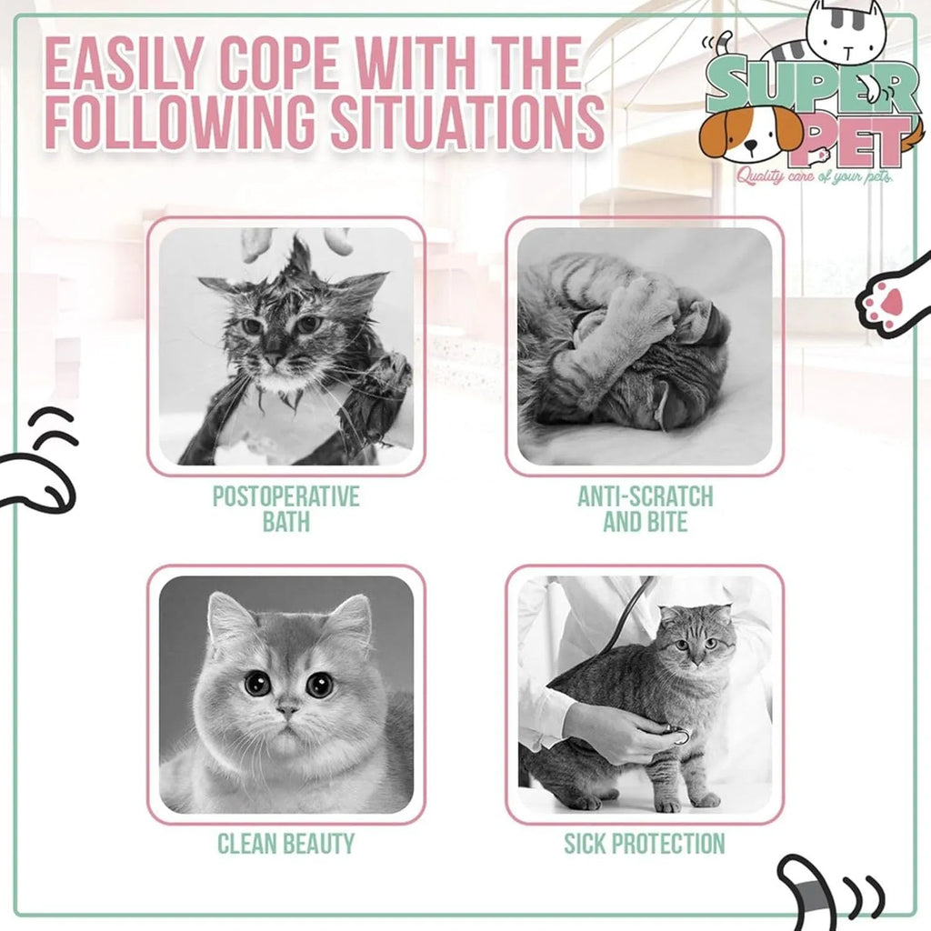 Soft cat cone collar with bee design showing adjustable velcro closure