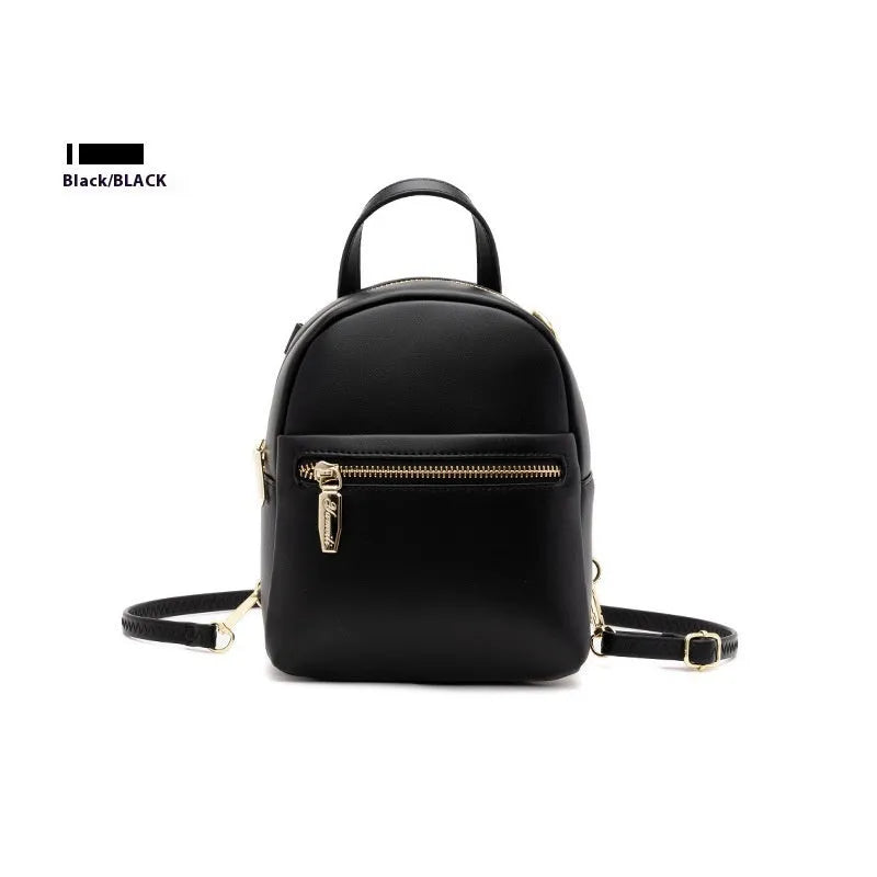 Soft PU mini backpack with large capacity showing three-dimensional pocket and street trend styling