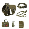 Tactical dog training battle suit vest in camouflage colours with multiple leash attachment points