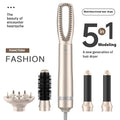 Champagne gold 5-in-1 hot air comb hair curler and straightener with 1000W power