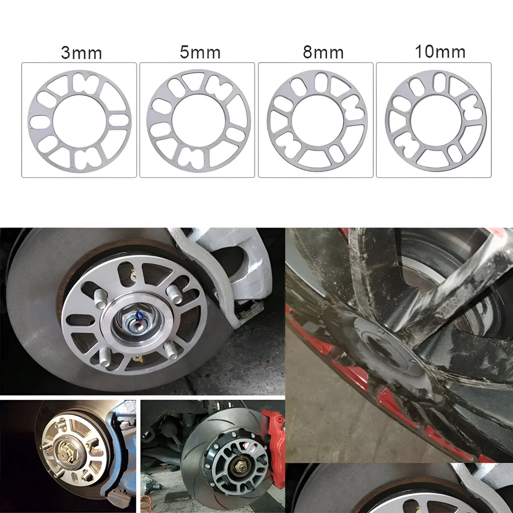 Aluminium hubcentric wheel spacer gasket for car brake caliper clearance