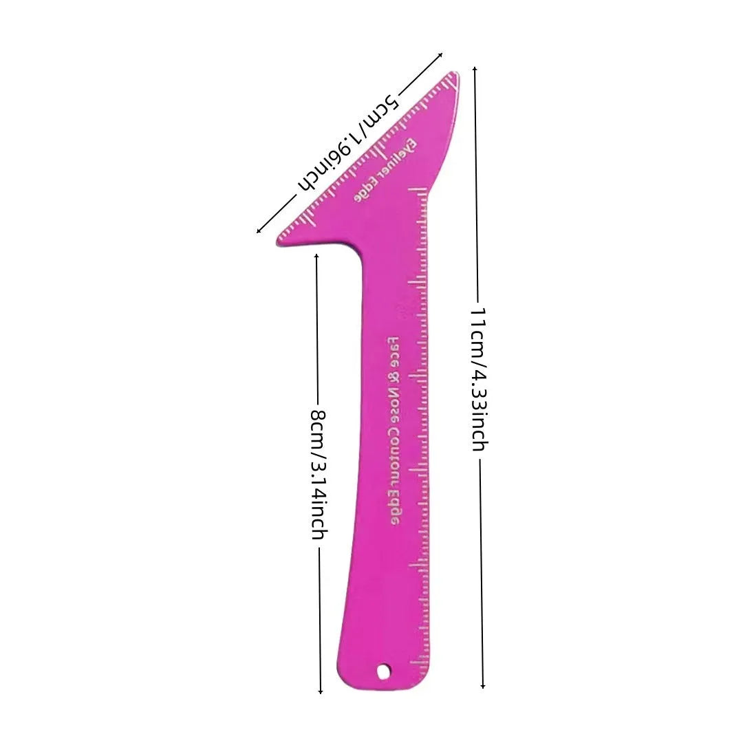 Reusable 3-in-1 eyeliner, eyebrow, and face contour stencil tool designed for hooded eyes.